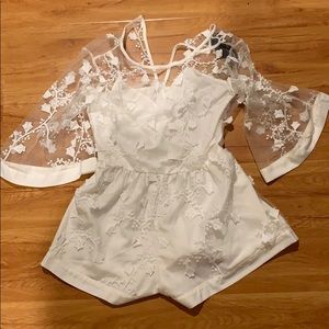 white lace romper